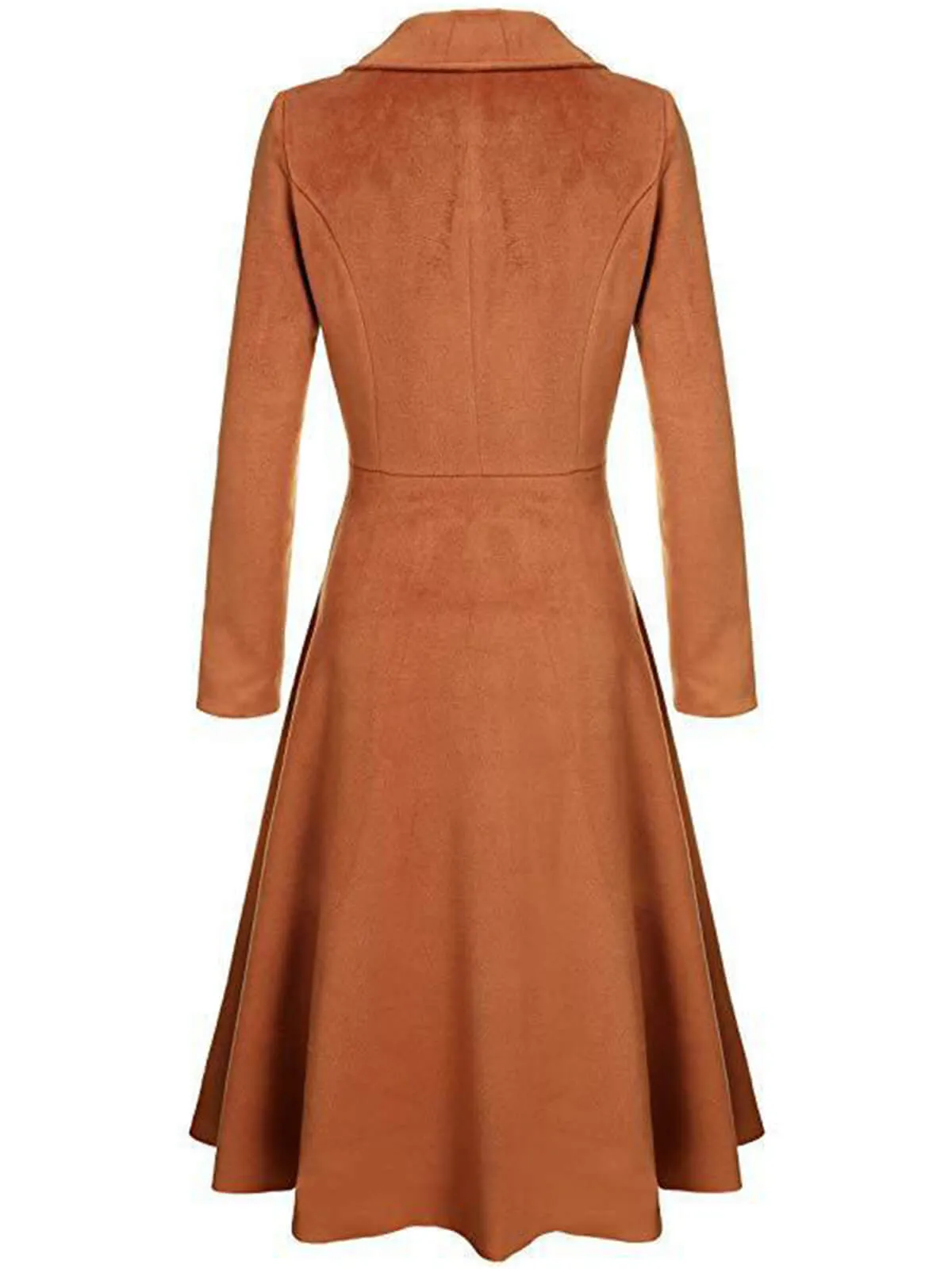 1930s Solid Lapel Long Sleeve Coat