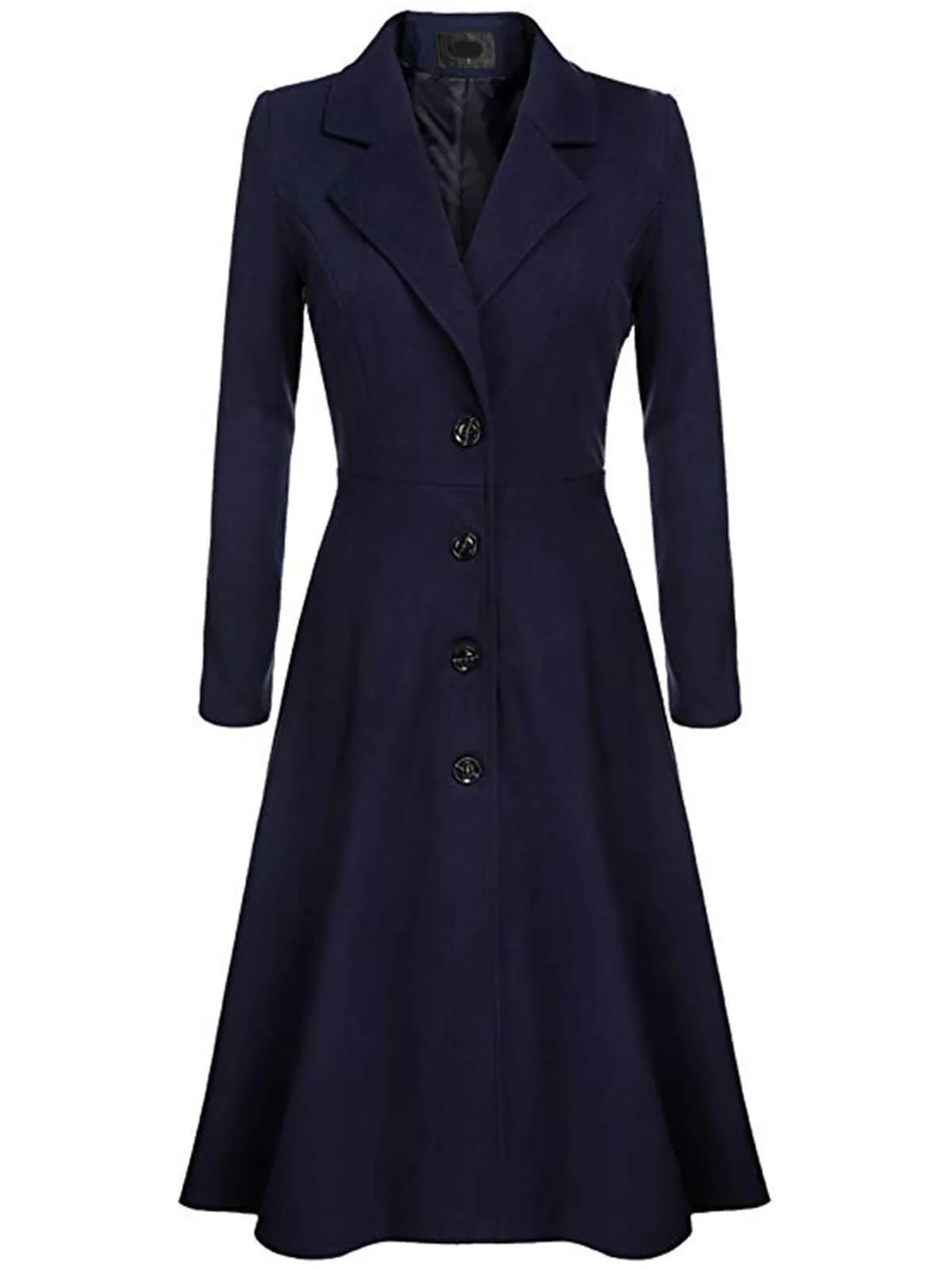 1930s Solid Lapel Long Sleeve Coat