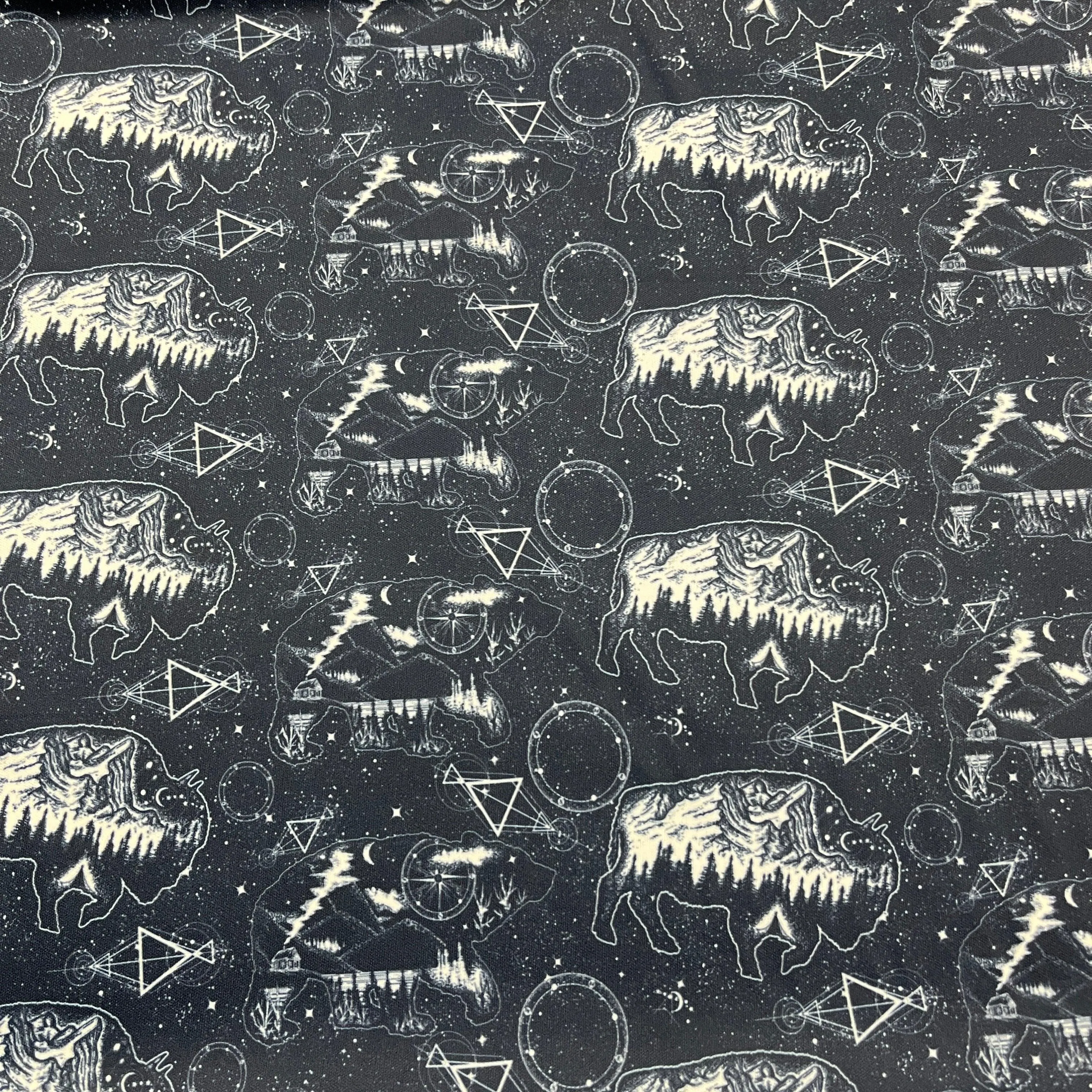 Bear and Buffalo Celestial 1 mil PUL Fabric - Made in the USA