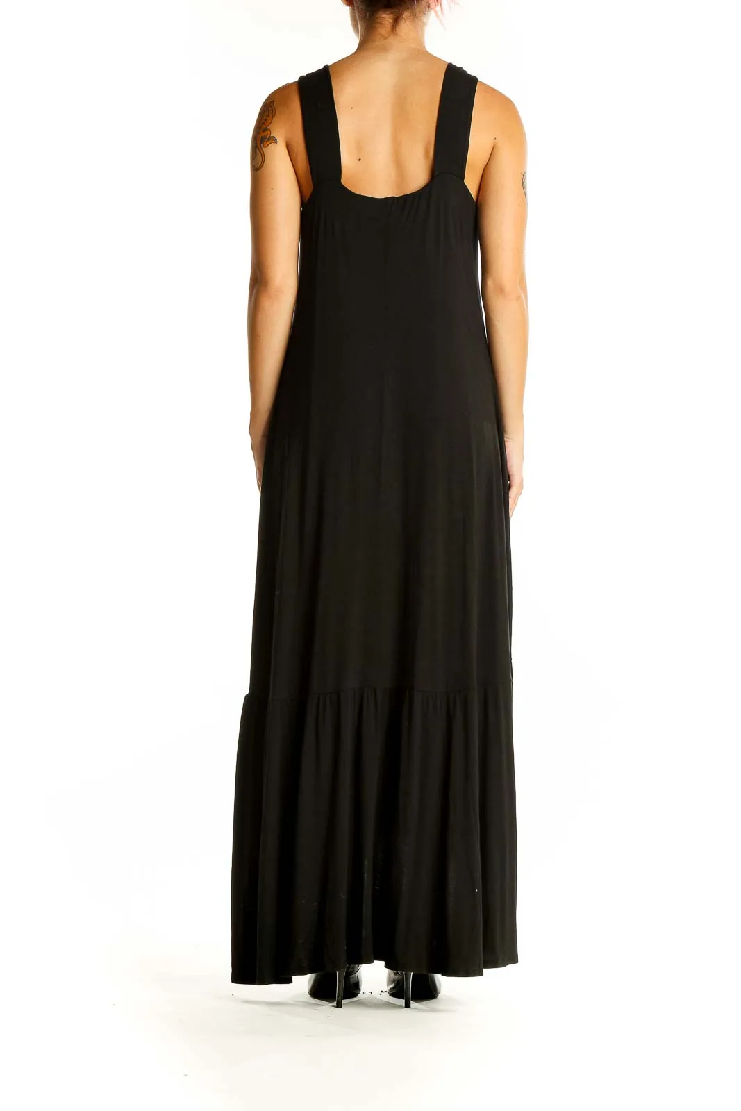 Black Solid Maxi Dress