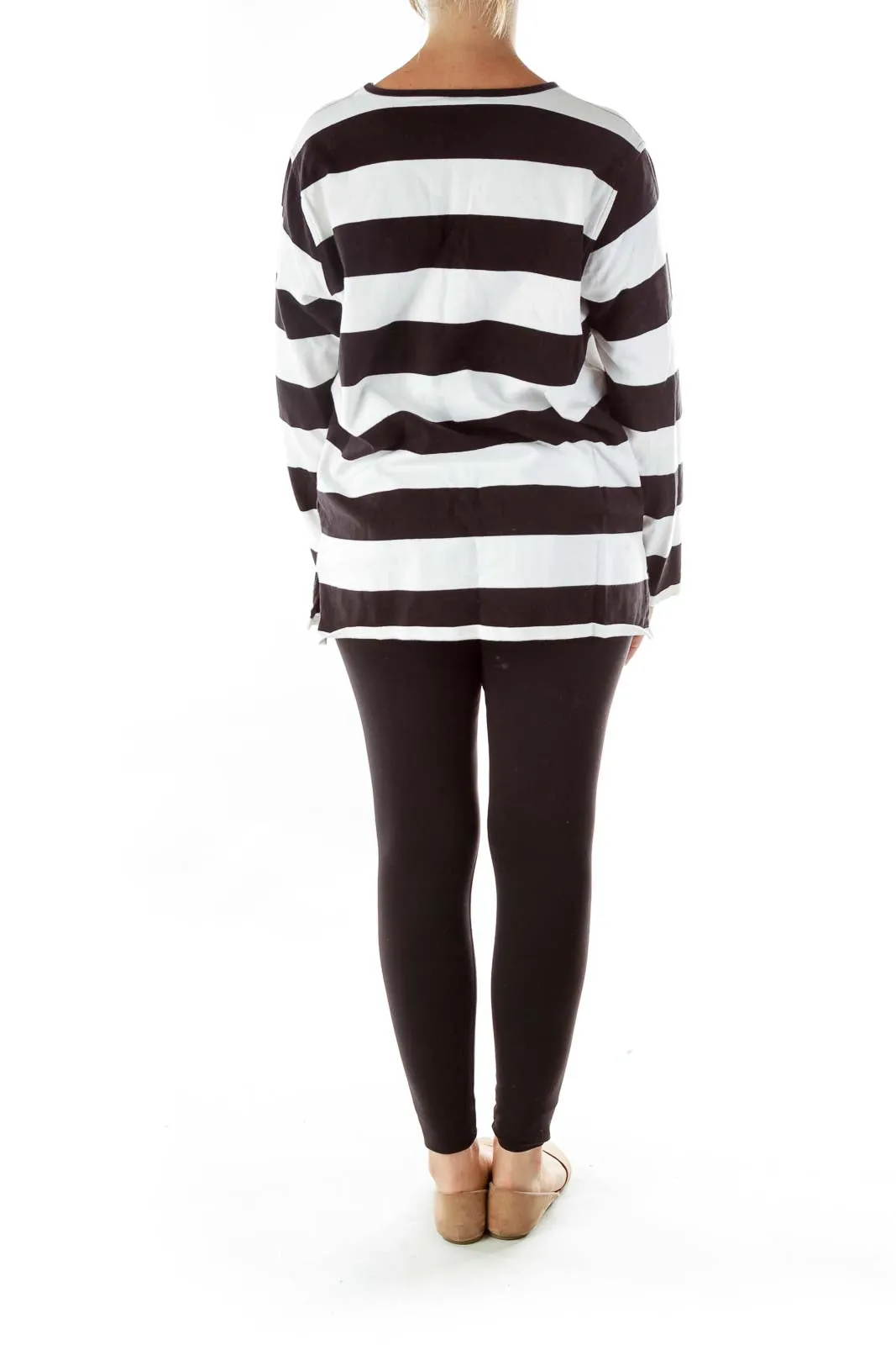 Black White Striped Sweatshirt