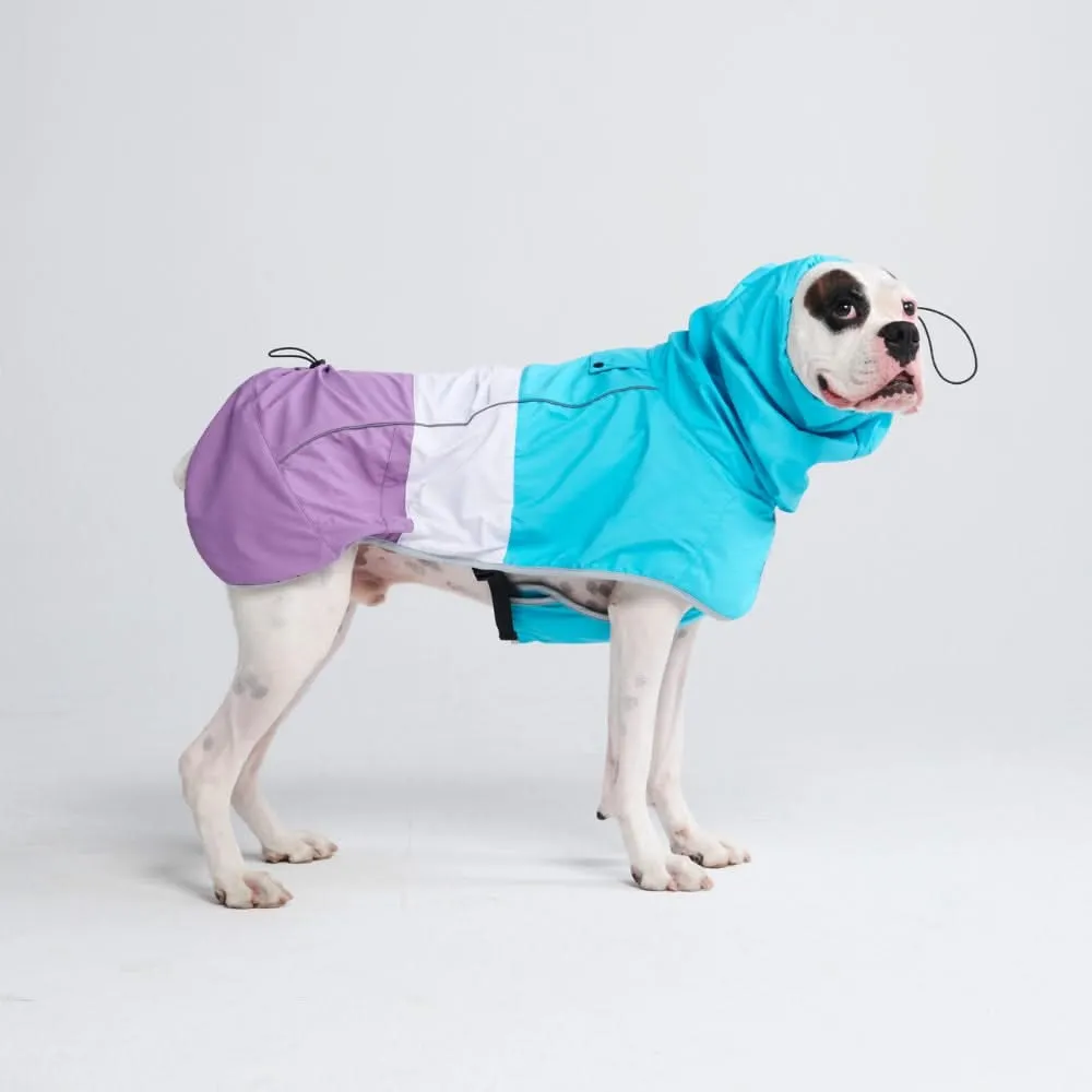 Breatheshield™ Dog Raincoat - Aqua White Purple