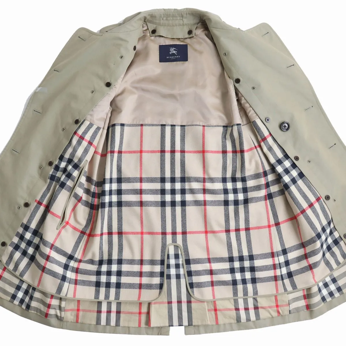 Burberry Nova Check Trench Coat Khaki Beige M