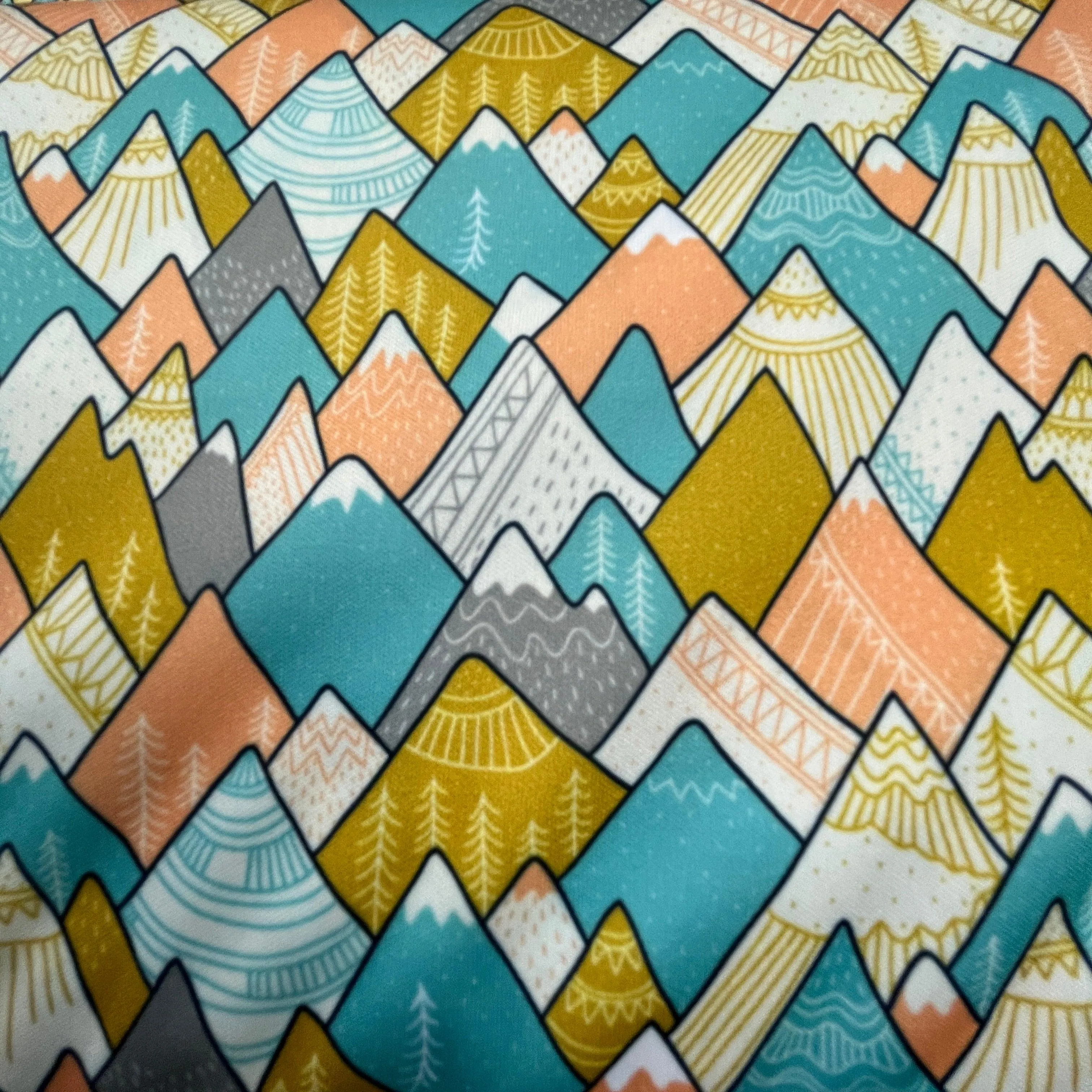 Colorful Mountains 1 mil PUL Fabric - Made in the USA