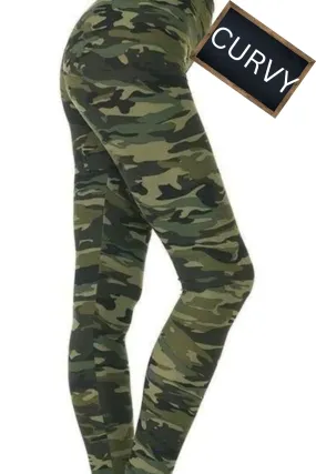 CURVY Camo Print Yoga Legging