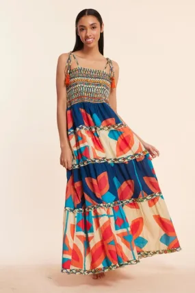 Dianora Multicolor Moroccan Fall Resort Maxi Dress