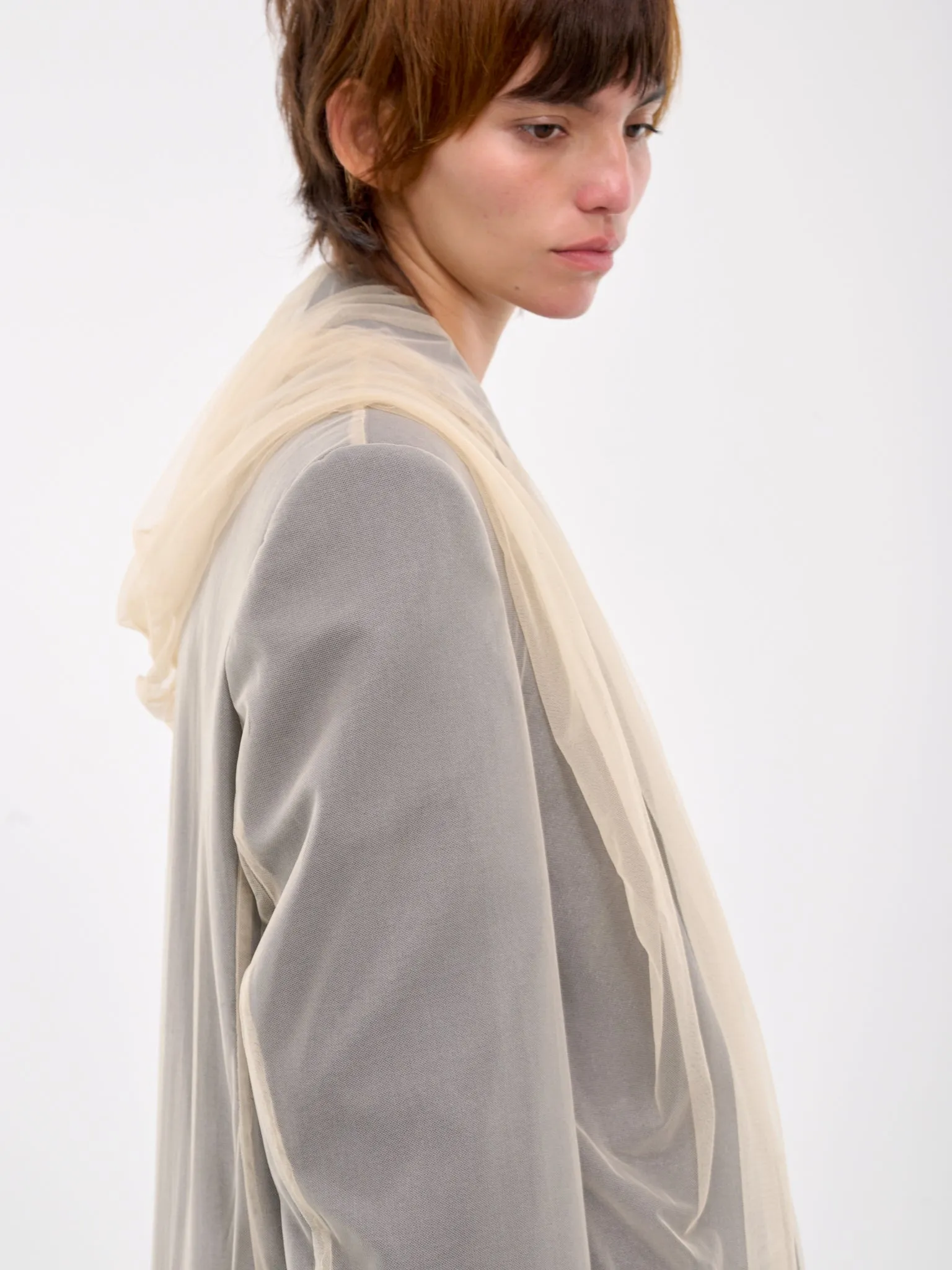 Draped Hood Blazer (201BL006-F546-LIGHT-GREY)