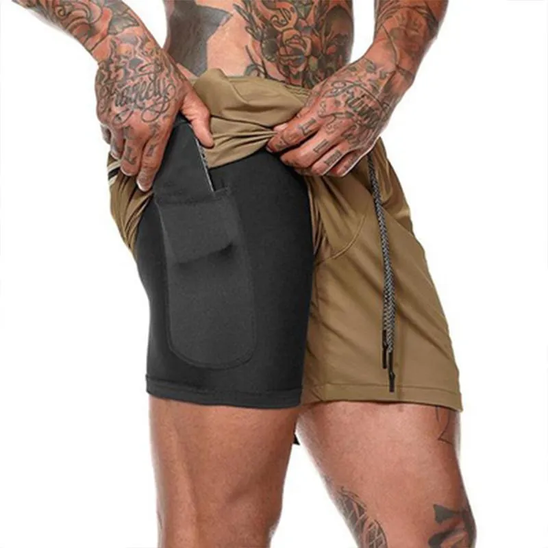 Fake Two-Piece Sports Men's Shorts