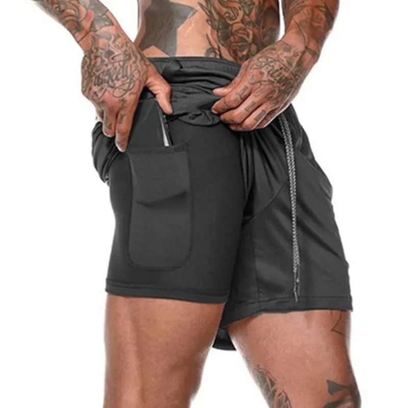 Fake Two-Piece Sports Men's Shorts