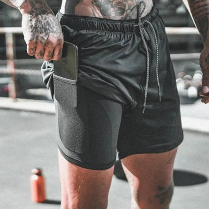 Fake Two-Piece Sports Men's Shorts