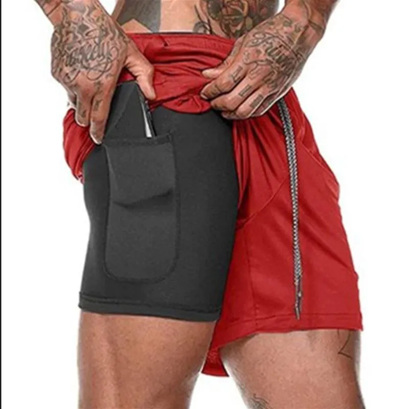 Fake Two-Piece Sports Men's Shorts