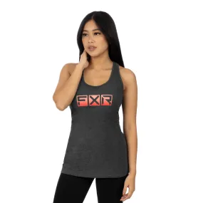 FXR  Womens Podium Premium Tank Top Charcoal Heather Muted Melon Racer Back