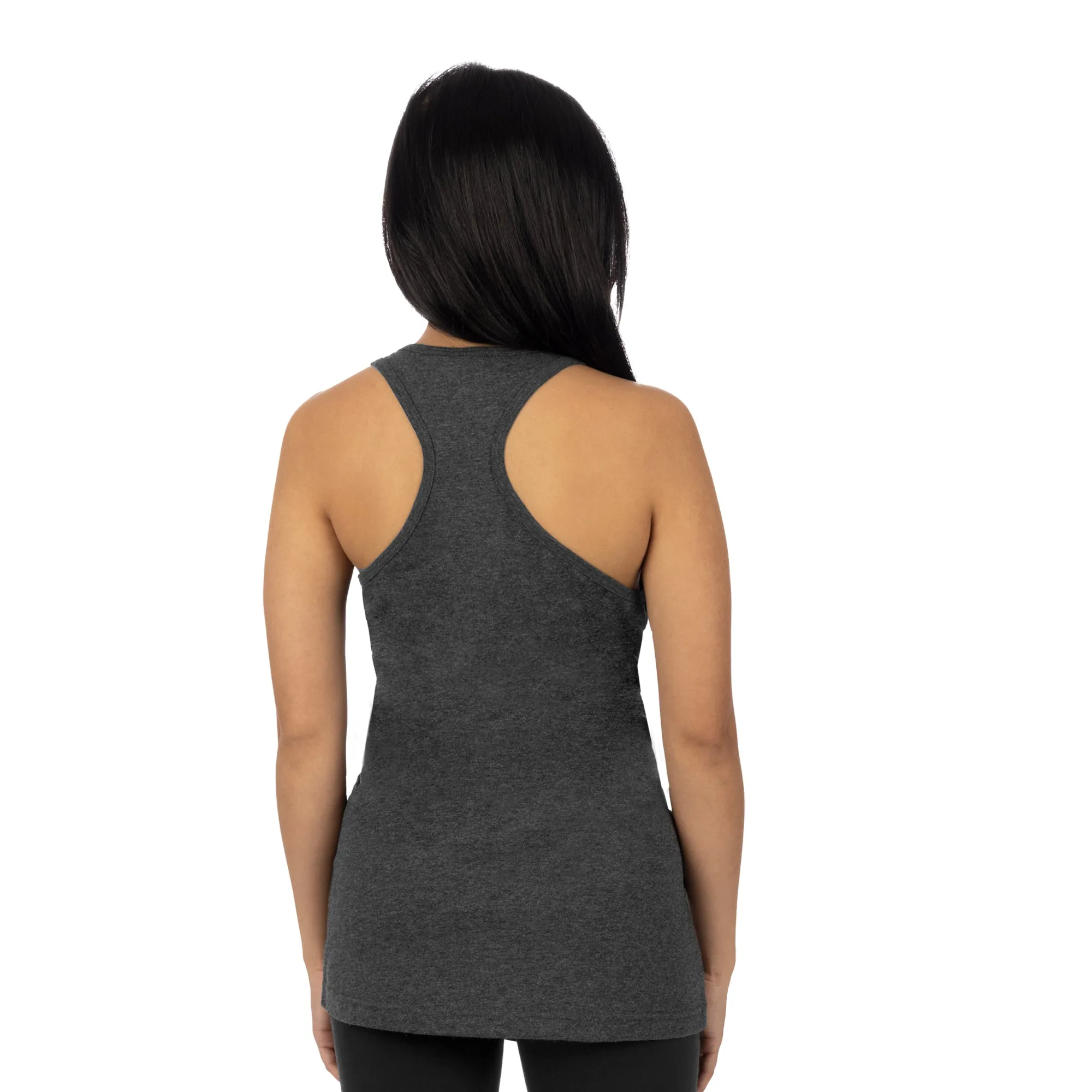 FXR  Womens Podium Premium Tank Top Charcoal Heather Muted Melon Racer Back