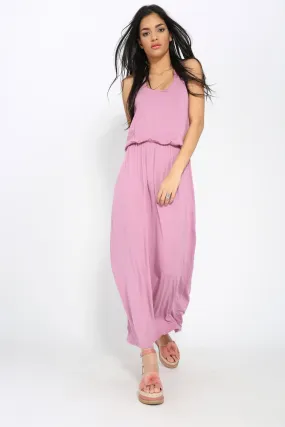 Lilac Racer Back Maxi Dress