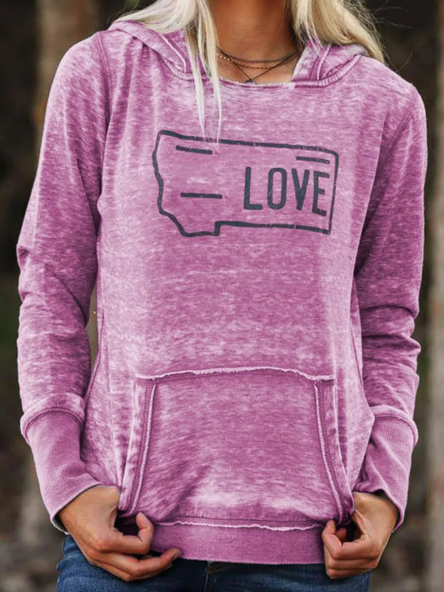 Long Sleeve Hooded Pullover Tops