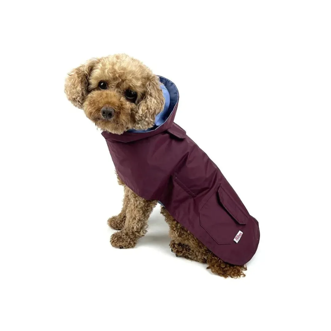 Milltown Cabernet/Blue Dog Reversible Rain Coat