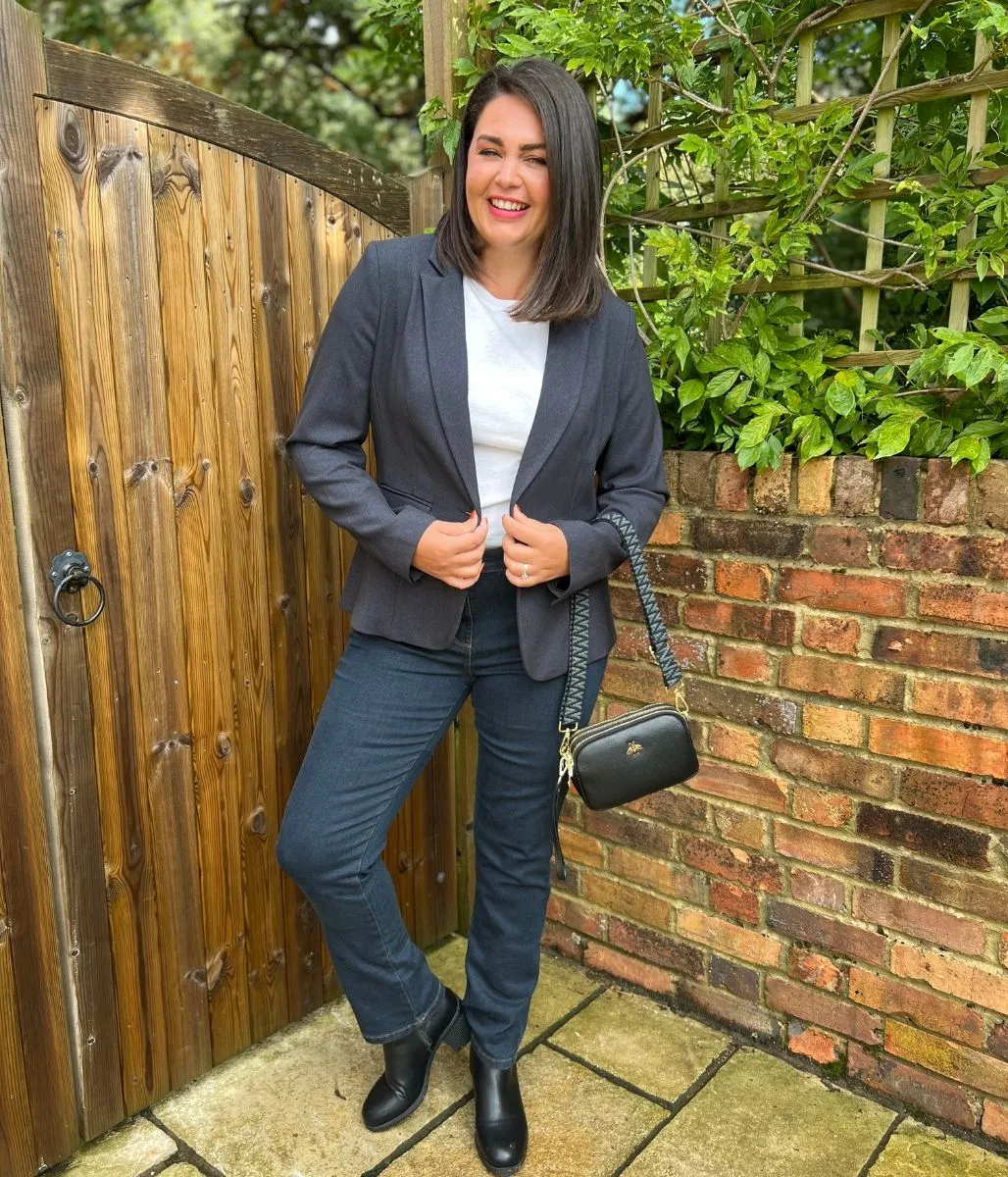 Navy Blue Single Breasted Blazer