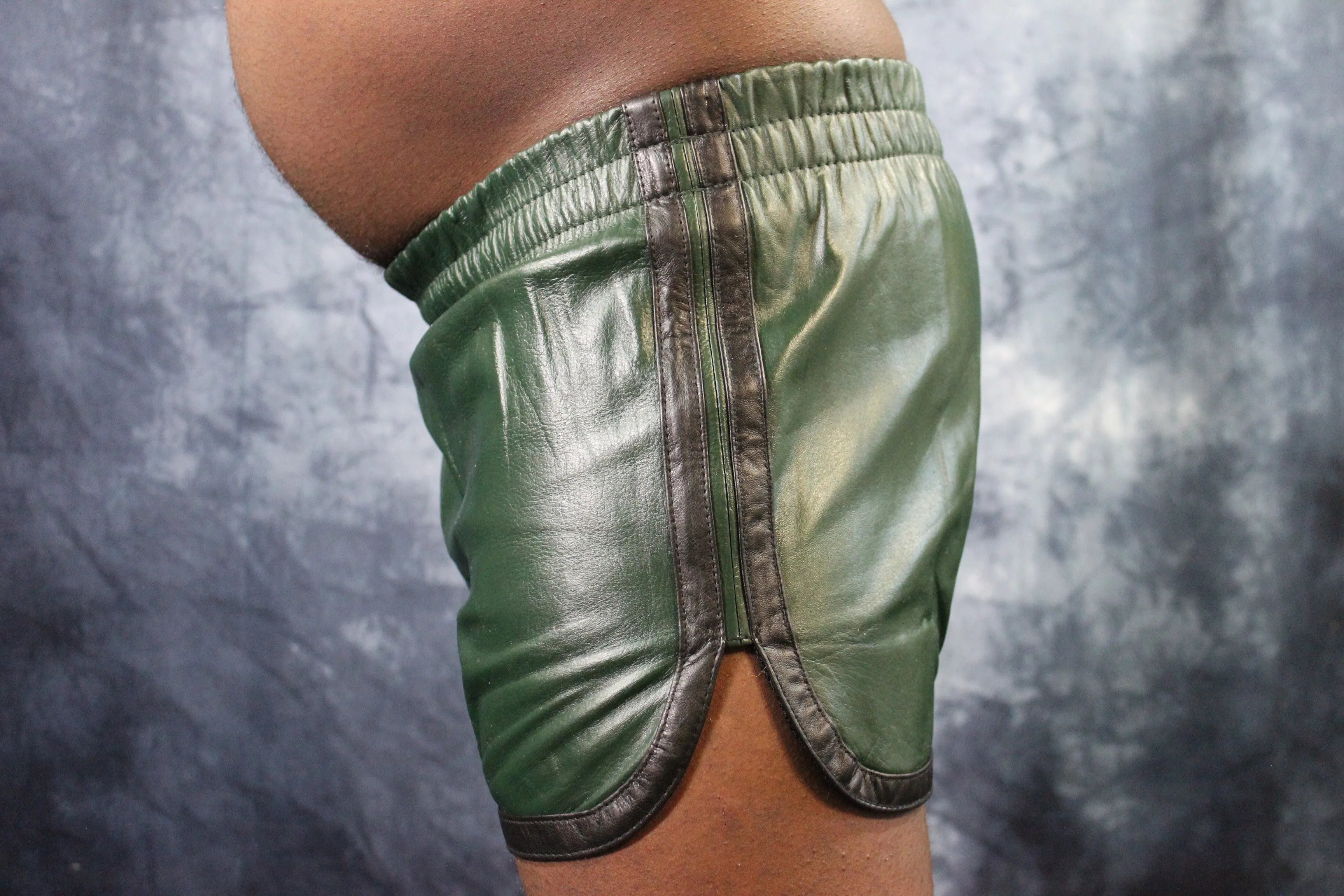 OnF Booty Shorts in Hunter Green with Black