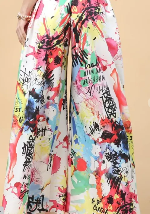 Print Wide Palazzo Pants