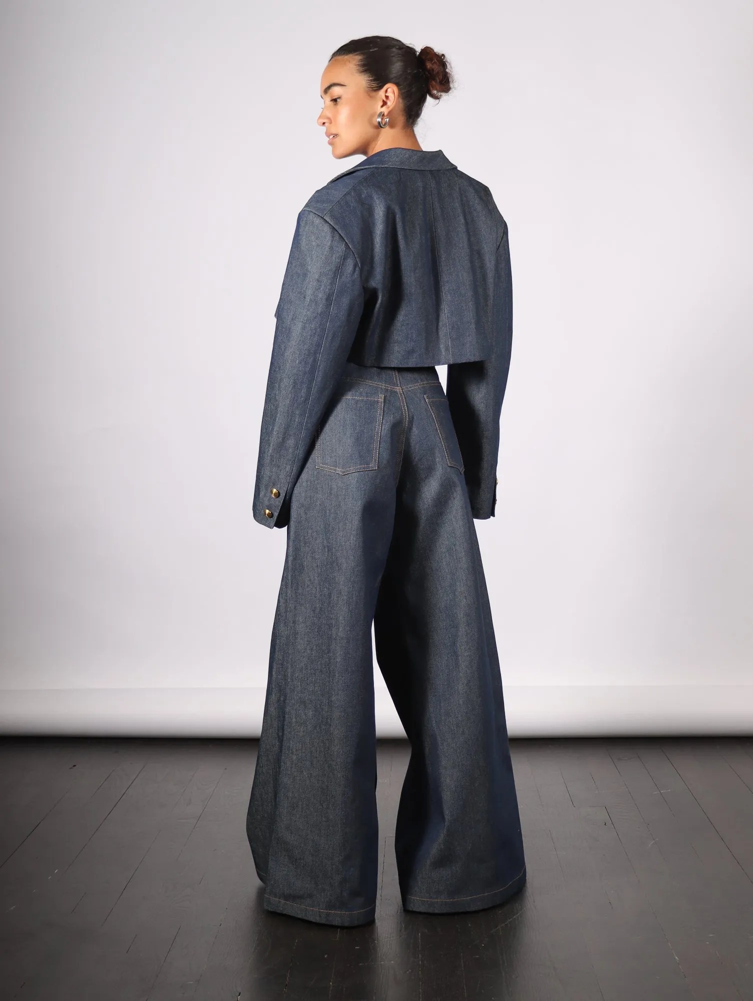 Sarlat Super Wide Jean in Blue Denim by KAPHILL