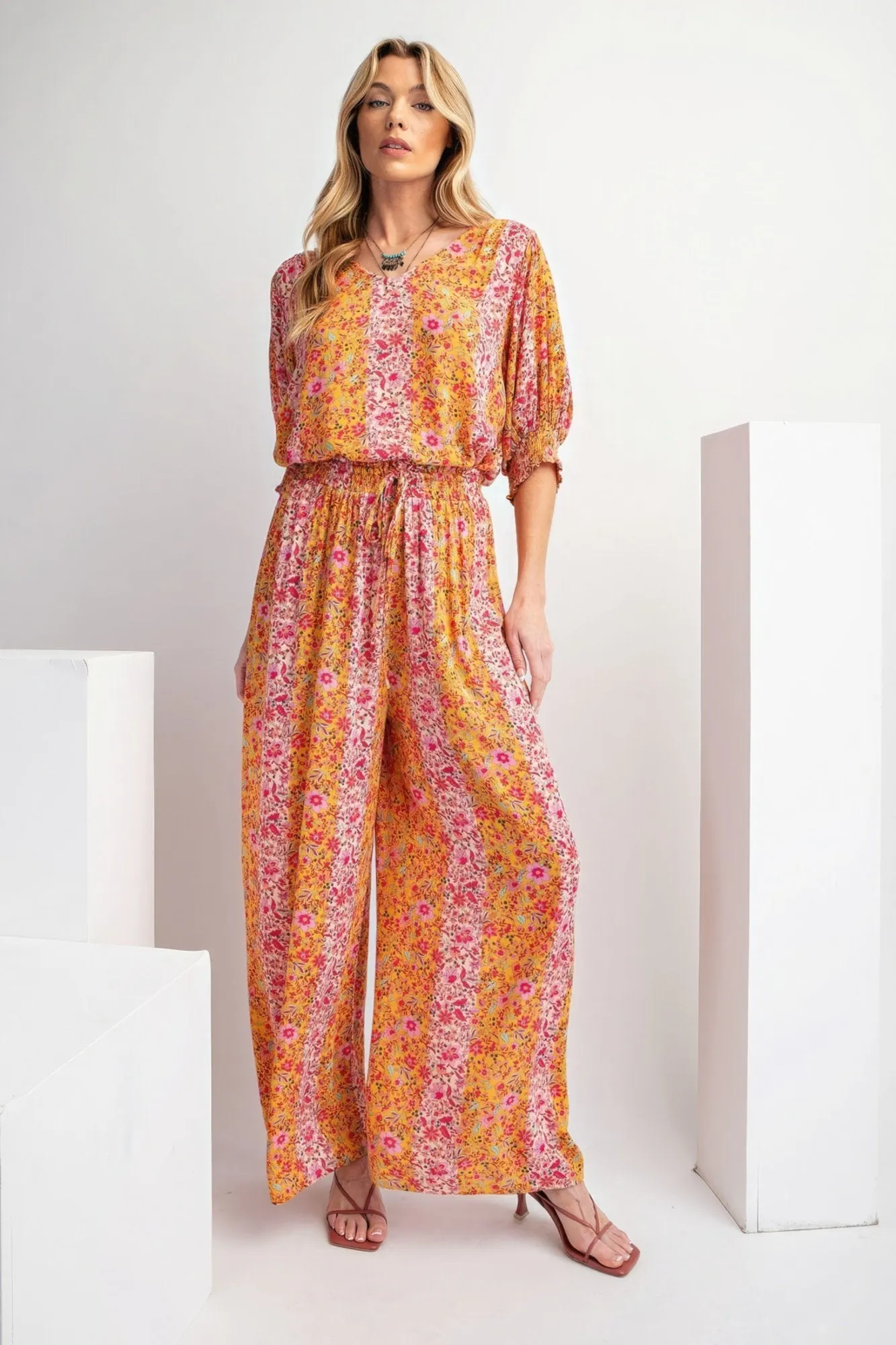 Women's Floral print gauze palazzo pants