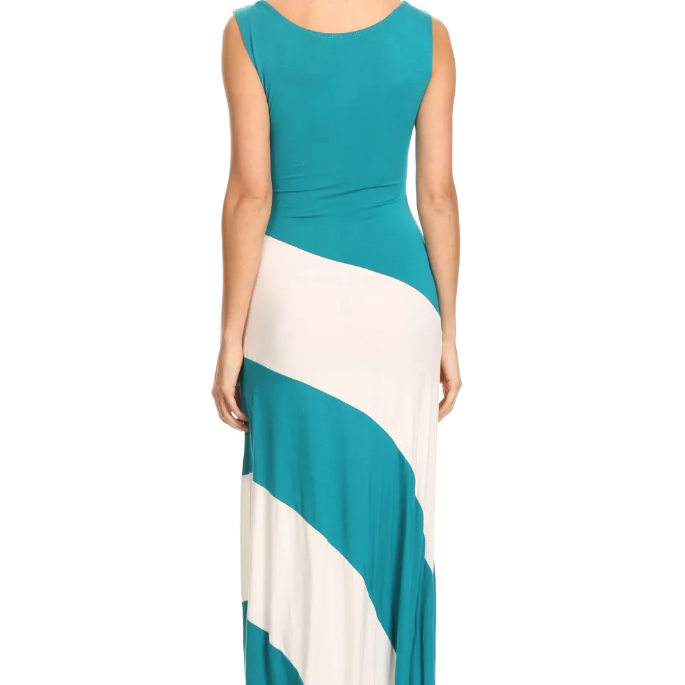 Women's Striped Sleeveless Maxi Summer Dress